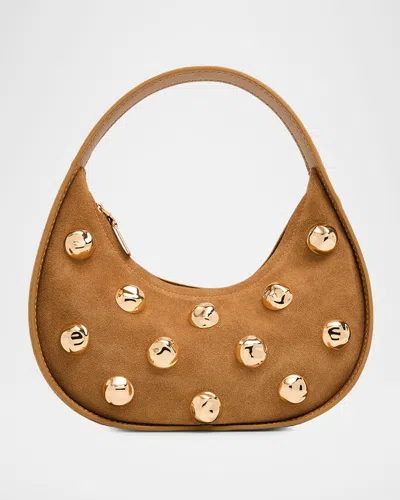 Simkhai Finn Studded Suede Shoulder Bag In Brown