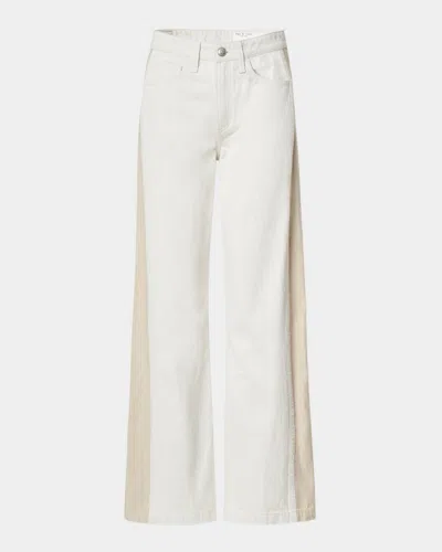 Rag & Bone Logan Spliced Mid-rise Jeans In White