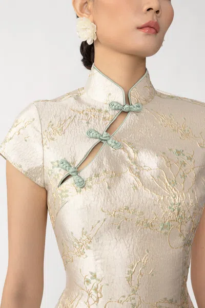 Sau Lee Jada Jacquard Mini Dress In Brown