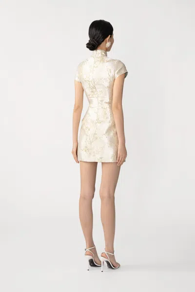 Sau Lee Jada Jacquard Mini Dress In Brown