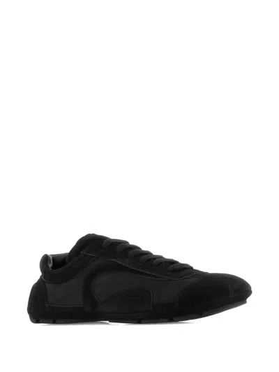 Prada Black Suede And Re Nylon Montecarlo Re Edition 2005 Sneakers In Multi