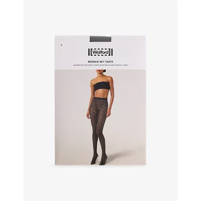 Wolford Womens 7005 Black Mermaid Netted Stretch-woven Tights Xs In Black