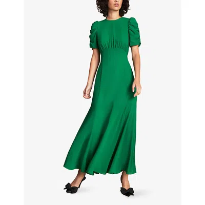 Ro&zo Womens Green Belle Puff-sleeve Woven Maxidress In Green