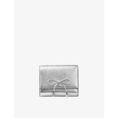 Jimmy Choo Womens Silver/silver Marinda Metallic Compact Leather Wallet In Metallic