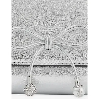 Jimmy Choo Womens Silver/silver Marinda Metallic Compact Leather Wallet In Metallic