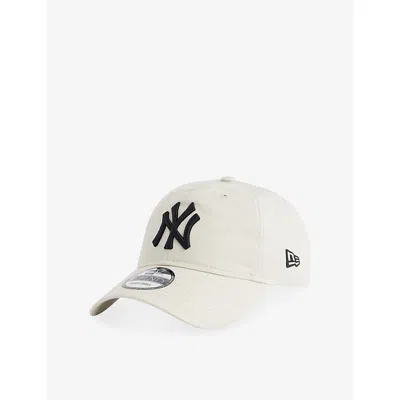 New Era Womens Light Beige 9twenty Essential New York Yankees Cotton Baseball Cap In White