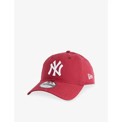 New Era Womens Dark Red 9twenty Essential New York Yankees Cotton Baseball Cap In Red