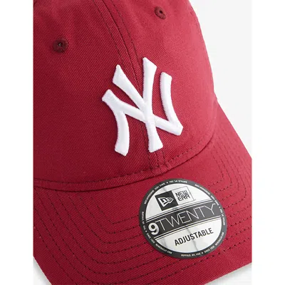 New Era Womens Dark Red 9twenty Essential New York Yankees Cotton Baseball Cap In Red