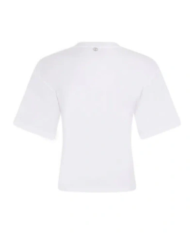 Rabanne Printed Cropped Cotton-blend T-shirt In White