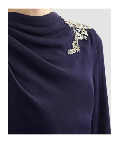 Erdem Crystal-embellished Crepe Gown In Blue