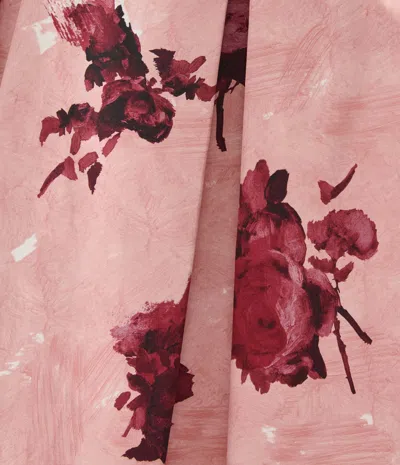 Erdem Womens Rose Slipper Pink Floral-print Pleated Cotton Midi Skirt In Pink