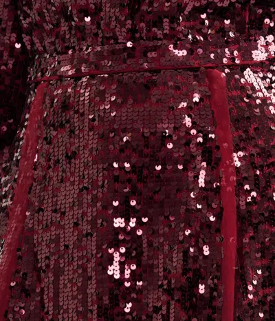 Erdem Frayed Sequined Crepe De Chine Midi Skirt In Brown