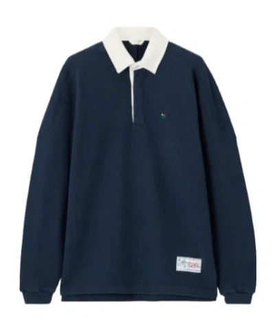Aimé Leon Dore Long-sleeved Polo Shirt In Blue