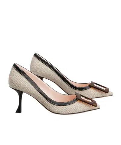 Roger Vivier Viv' In The City Pumps In Canvas In Multi