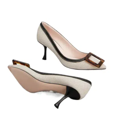 Roger Vivier Viv' In The City Pumps In Canvas In Multi