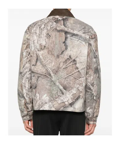 Represent Mens Tree-graphic Print Camouflage Cotton Trucker Jacket In Multi