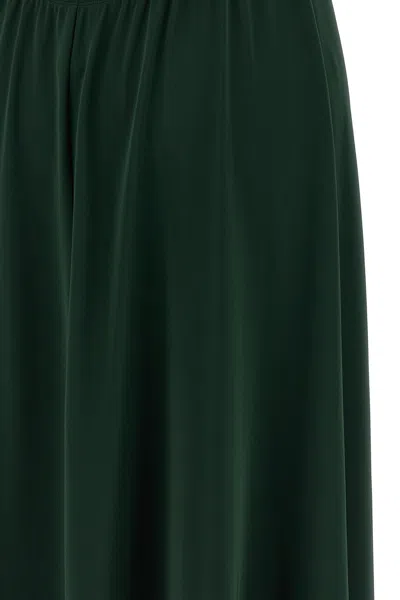 Eres Sleeveless Round Neckline Dress Mesh Panel In Green