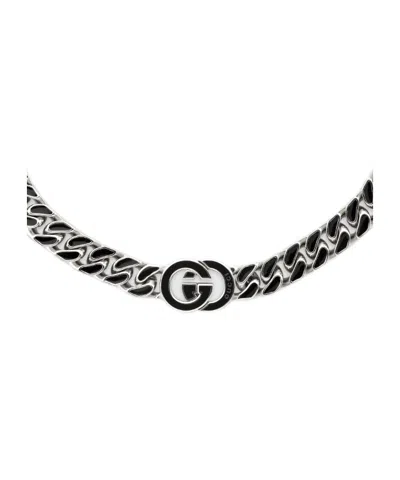 Gucci Interlocking Flat Chain Necklace In Metallic