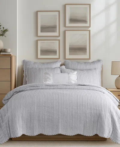 Levtex Martha Stripe Reversible 2-pc. Quilt Set, Twin/twin Xl In Gray