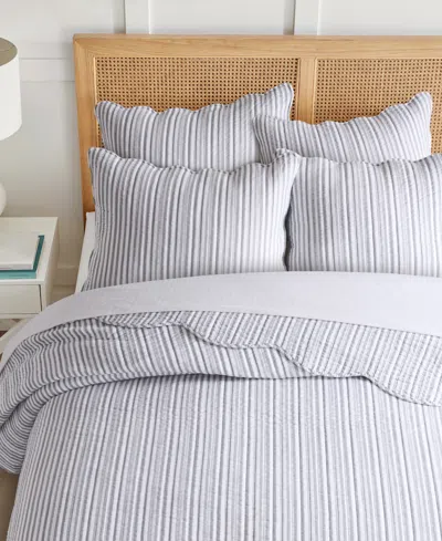 Levtex Martha Stripe Reversible 2-pc. Quilt Set, Twin/twin Xl In Gray