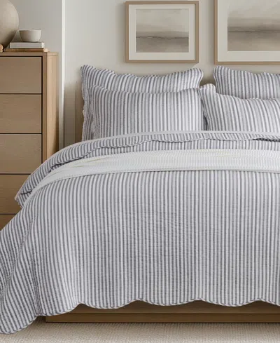 Levtex Martha Stripe Reversible 2-pc. Quilt Set, Twin/twin Xl In Gray