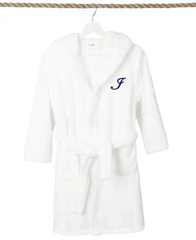 Linum Home Personalized Kids Super Plush Hooded Bathrobe In White