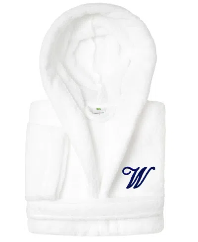 Linum Home Personalized Kids Super Plush Hooded Bathrobe In White