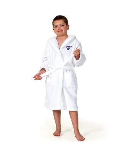 Linum Home Personalized Kids Super Plush Hooded Bathrobe In White