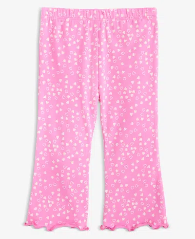 Greendog First Impressions Girls Toddler 2t-4t Mini Hearts Flare Pants, Macy's Exclusive In Pink