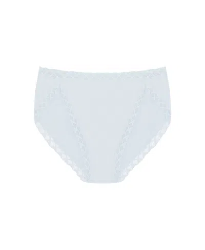 Natori Bliss Lace-trim Cotton French-cut Brief Underwear 152058 In Gray