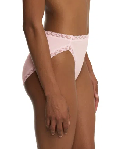 Natori Bliss Lace-trim Cotton French-cut Brief Underwear 152058 In Pink