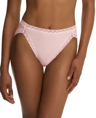 Natori Bliss Lace-trim Cotton French-cut Brief Underwear 152058 In Pink