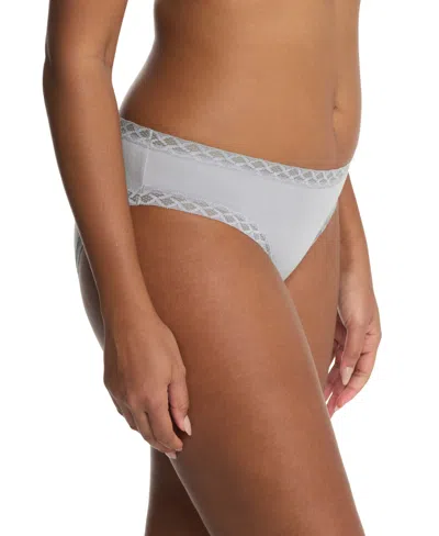 Natori Bliss Lace-trim Cotton Brief Underwear 156058 In Gray