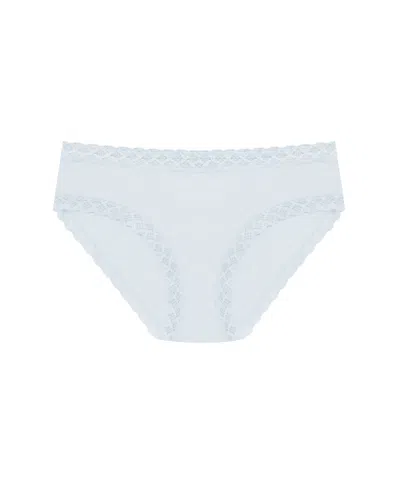 Natori Bliss Lace-trim Cotton Brief Underwear 156058 In Gray
