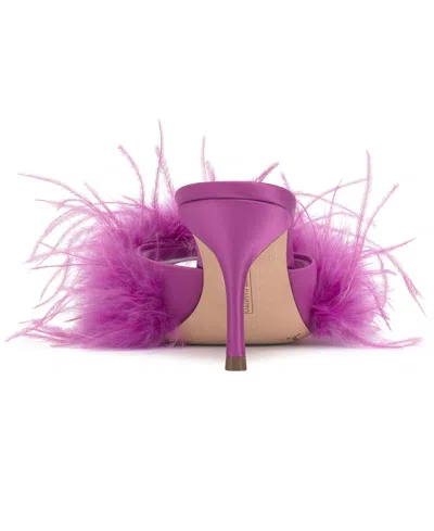 Vince Camuto Women's Paelly High-heel Feathered Dress Mules In Pink