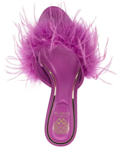Vince Camuto Women's Paelly High-heel Feathered Dress Mules In Pink