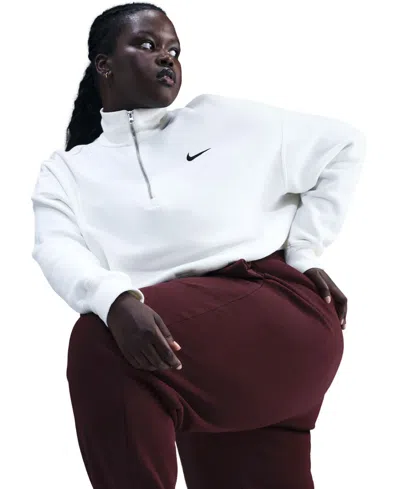 Nike Sportswear Plus Size Phoenix Fleece High-waist Oversized Sweatpants In Burgundy