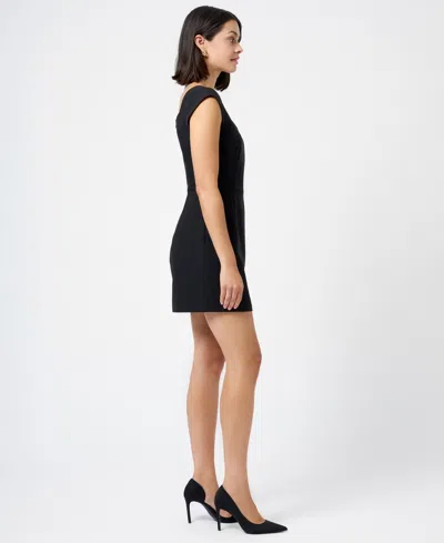 French Connection Azra Square Neck Twill Mini Dress In Black