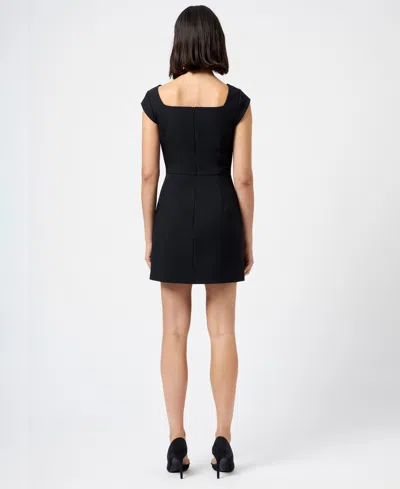 French Connection Azra Square Neck Twill Mini Dress In Black