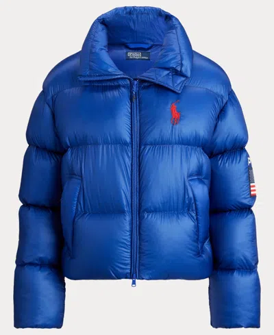 Polo Ralph Lauren Women's Flag Mid-weight Down Puffer Jacket In Blue