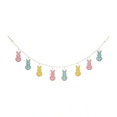 Glitzhome 72"l Easter Metal Bunny Garland In Multi