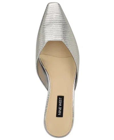 Nine West Camenla Mule In Silver