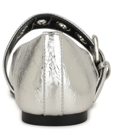 Nine West Kebba Mary Jane Flat In Silver
