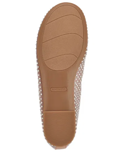 Nine West Burnne Studded Mesh Flat In Brown
