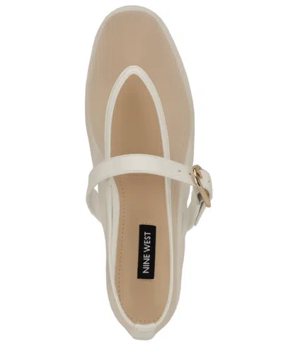 Nine West Vanceen Mary Jane Flat In White