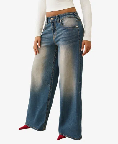 True Religion Jessie Wide Leg Jeans In Blue