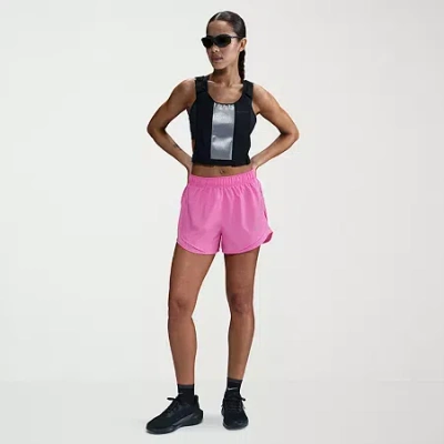 Nike Tempo Juniors Womens Mid Rise Moisture Wicking Running Short In Pink