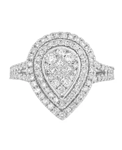 Macy's Diamond Ring (1 Ct. T.w.) In 10k White Gold In Metallic