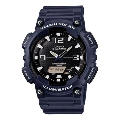 Casio Waterproof Solar Powered Quartz Sports Mens Blue Analog | ModeSens