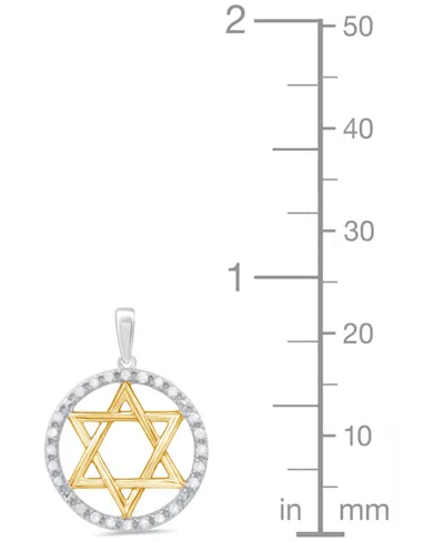Marsala Diamond Star Of David Pendant Necklace (1/4 Ct. T.w.) In Sterling Silver & 14k Gold Plated Over Ster In Metallic